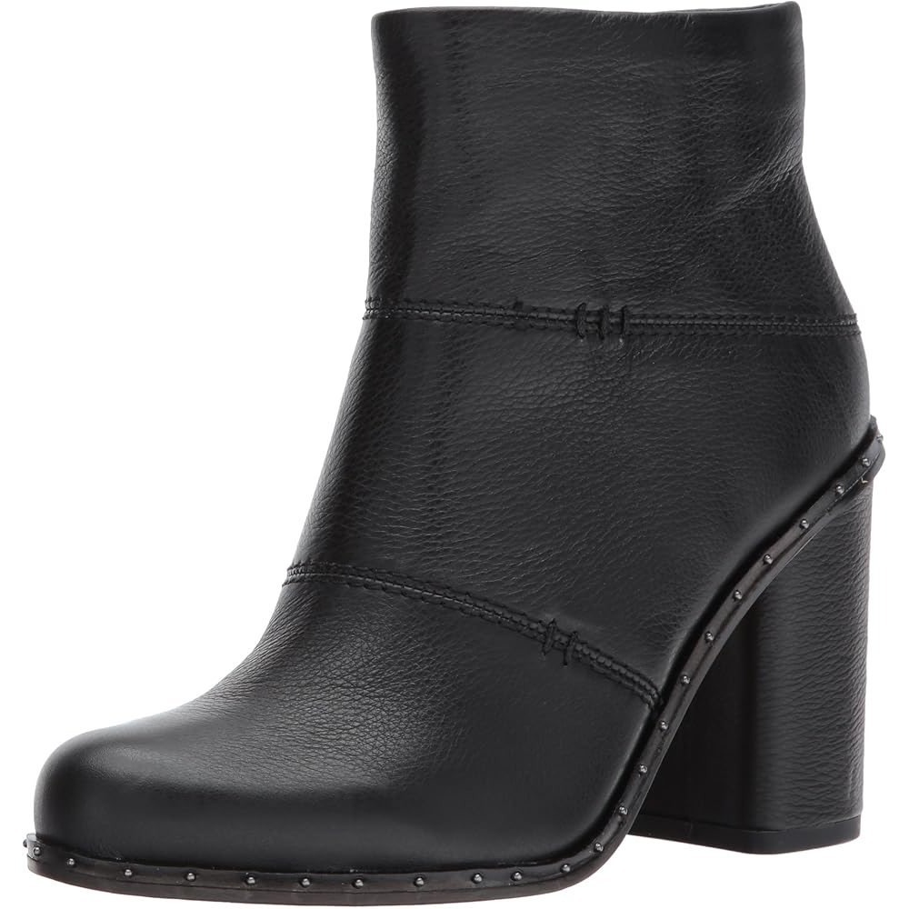Splendid Black Leather Heel Ankle Boots Womens Size‎ 6.5 Side Zip Block Heel
